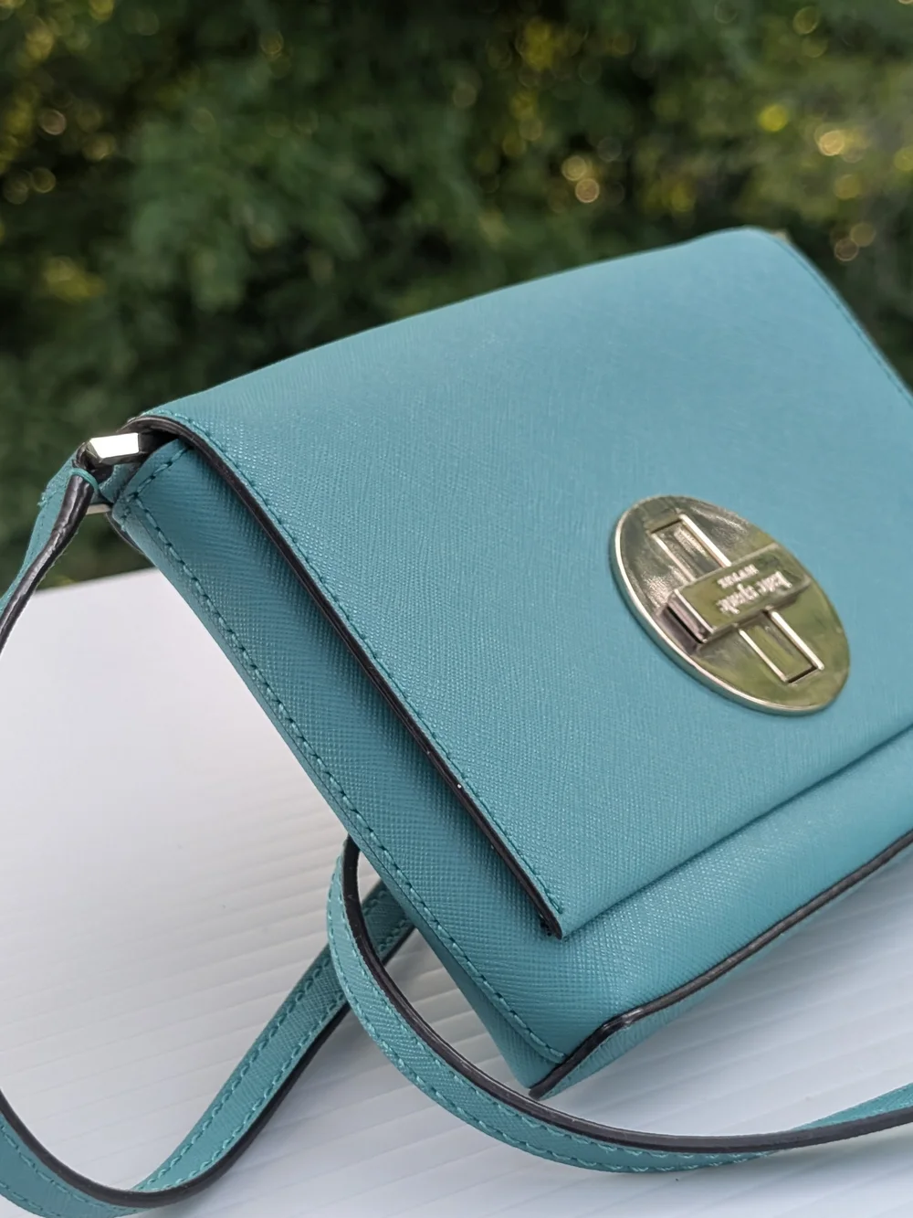 kate spade Teal Crossbody Bag with Turn-Lock Accent